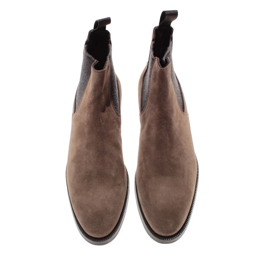 Di Bianco NWD Pull On Chelsea Boots Size 42 (US 9) in Brown Suede Made in Italy